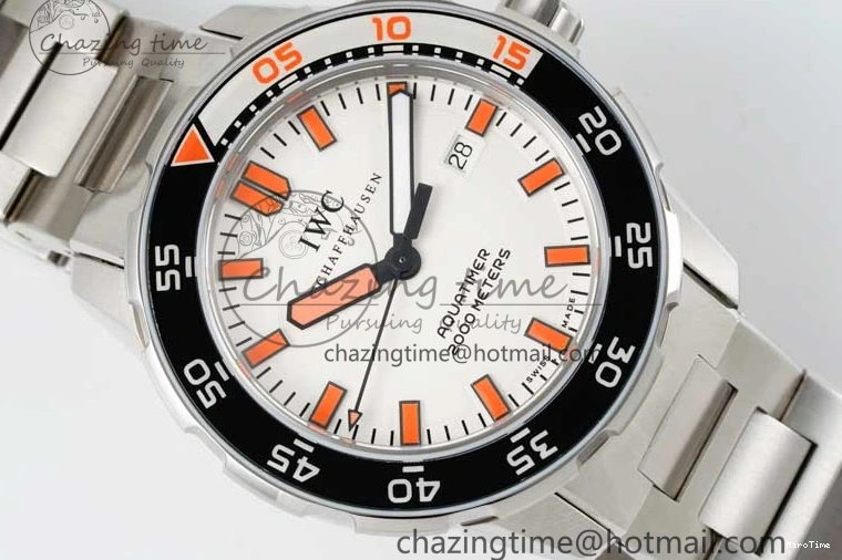 MIROTIME 0115 BestValue Aquatimer Automatic SS RSF 1:1 Best Edition White Orange Dial on SS Bracelet A 7072